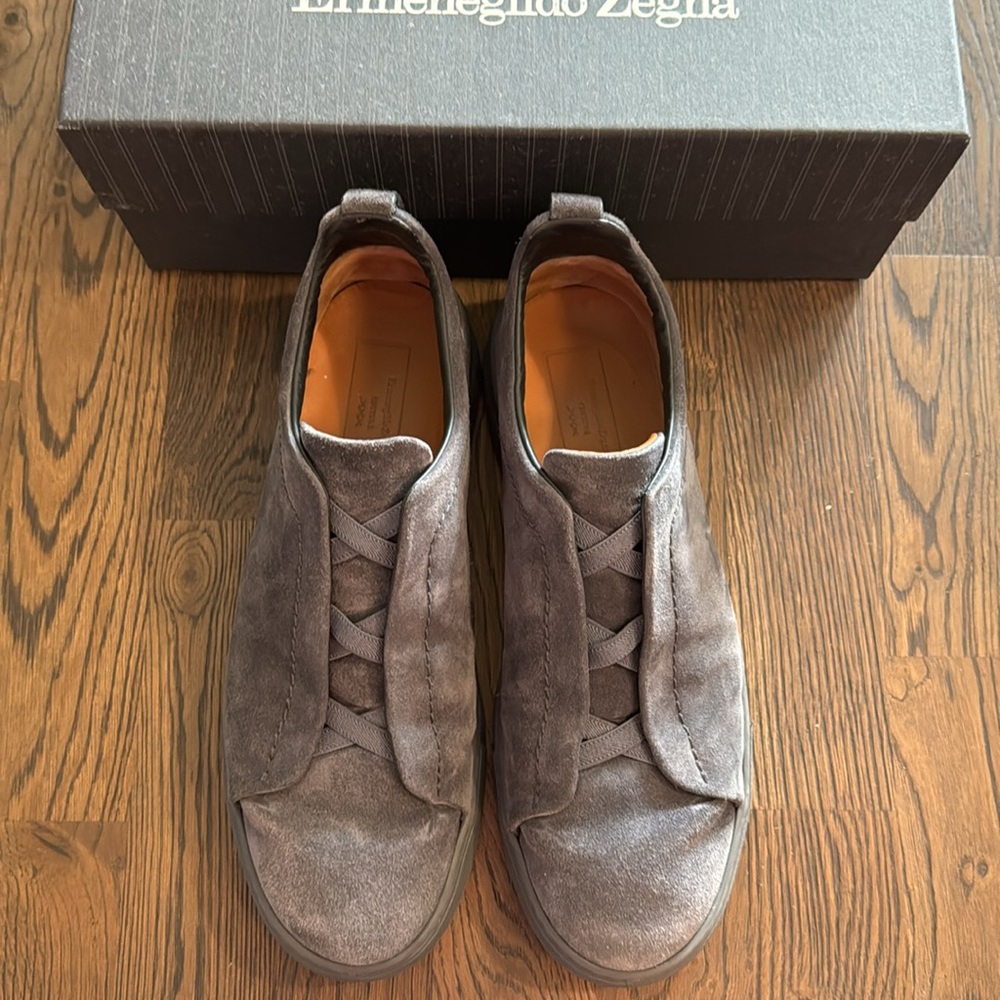 ZEGNA Men’s Triple Stitch Suede Sneakers size 11 US